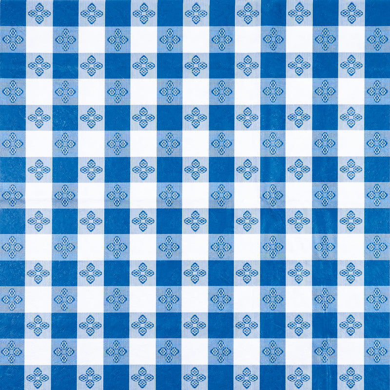 Winco TBCO-70B 52 Inch Blue Checkerboard Rectangular Table Cloth PVC