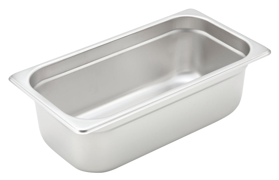 Winco SPJH-304 12-3/4 Inch 22 Gauge Stainless Steel Steam Table Pan with Anti-jamming