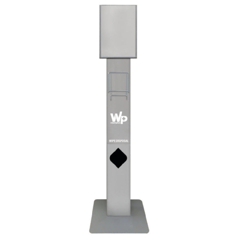 Carlisle 38002 14-3/5 Inch Hand Sanitizing Station Gray Wipe Stand with Multiple Canister Support