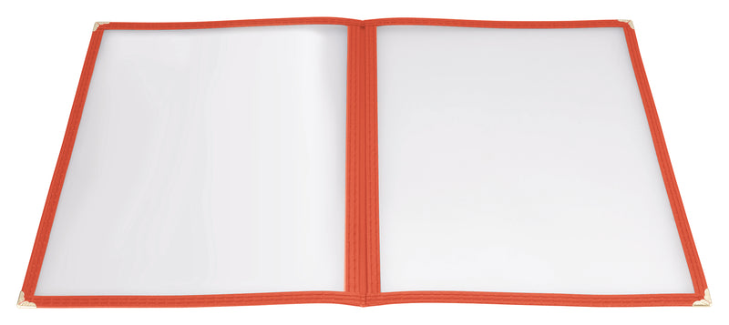 Winco PMCD-9R 9-3/8 Inch Menu Cover Plastic Double Fold Red with Reinforced Edging