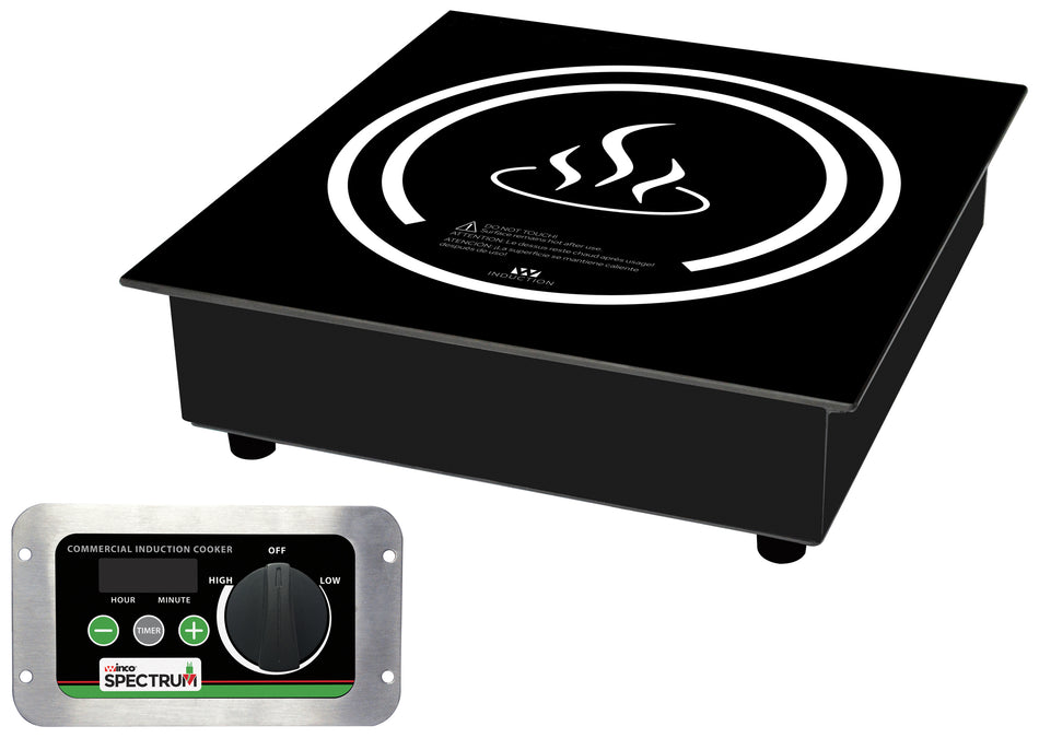 Winco EIDS-18 12 Inch Electric Induction Cooker with Ceramic Glass Surface