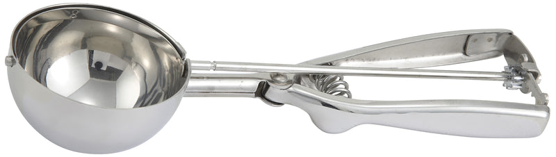 Winco ISS-8 4 Oz Disher Portioner Round 2-3/4 Inch Stainless Steel with Ergonomic Handle