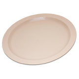 Carlisle PCD21025 10 Inch Diameter Narrow Rim Plastic Plate Tan with Stain Break Chip Scratch Resistance