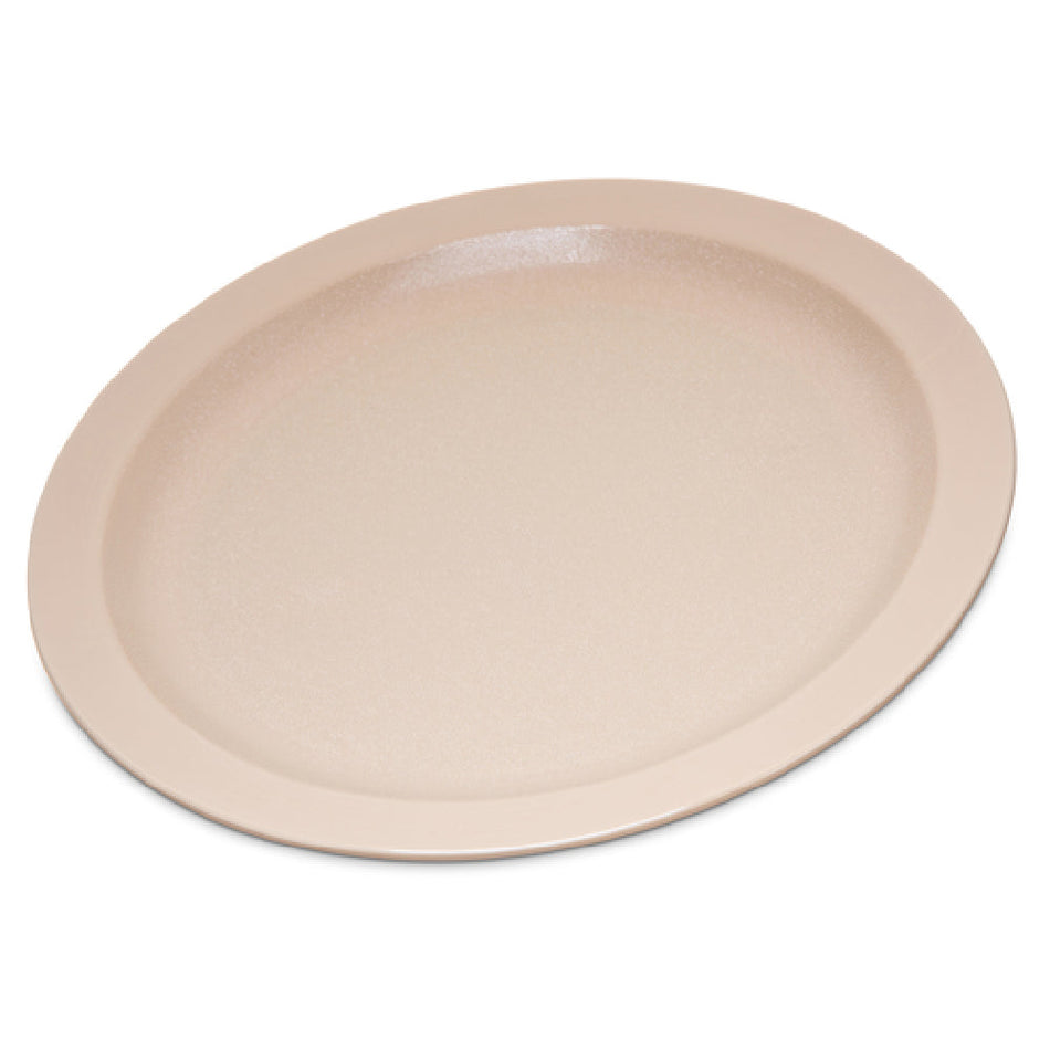 Carlisle PCD21025 10 Inch Diameter Narrow Rim Plastic Plate Tan with Stain Break Chip Scratch Resistance