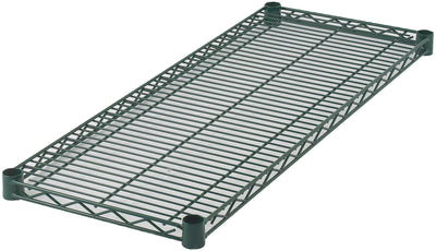 Winco VEX-1848 48 Inch Wire Shelf with 4 Sleeve Clips Green Epoxy Coated