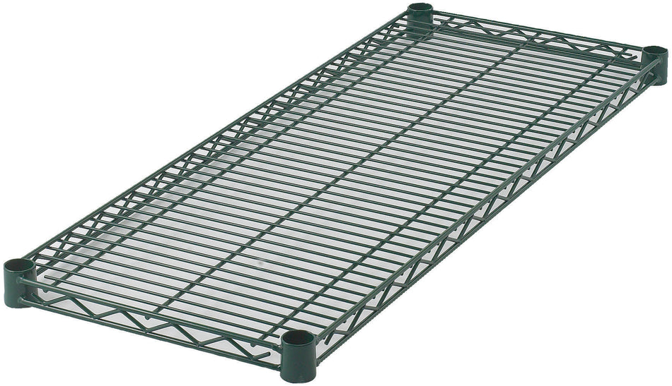 Winco VEX-1848 48 Inch Wire Shelf with 4 Sleeve Clips Green Epoxy Coated
