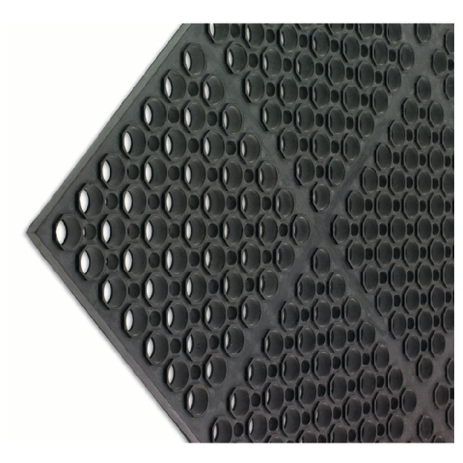 Carlisle KM2100B 36 Inch Rubber Kitchen Mat Bullnose Edge Anti-Slip Black