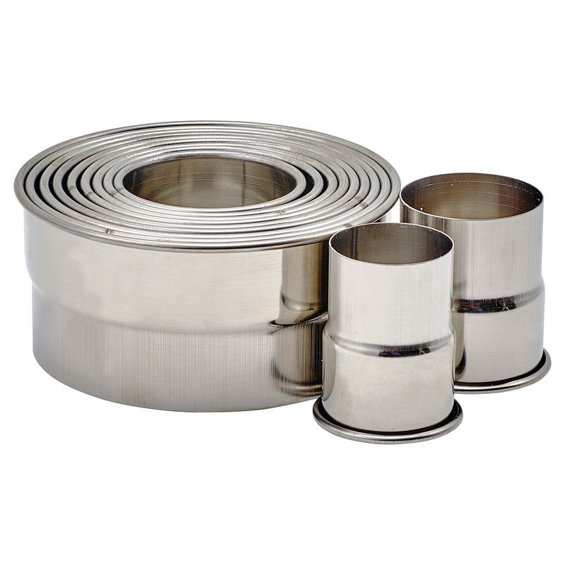 Winco CST-22 1-3/8 to 4 Inch Cookie Cutter Set Stainless Steel with Storage Container