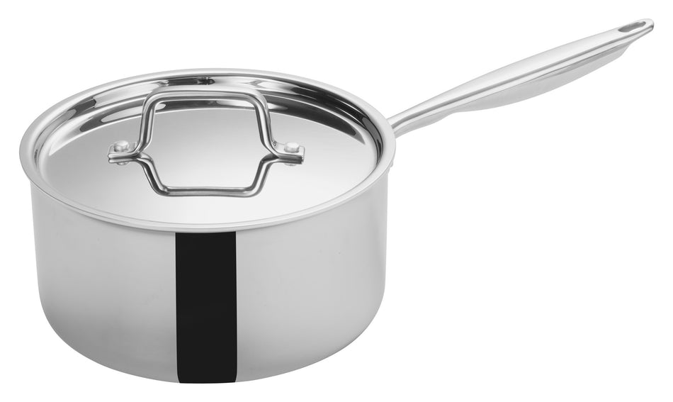 Winco TGAP-5 4-1/2 Quart Induction-Ready Sauce Pan with Cover Stainless Steel