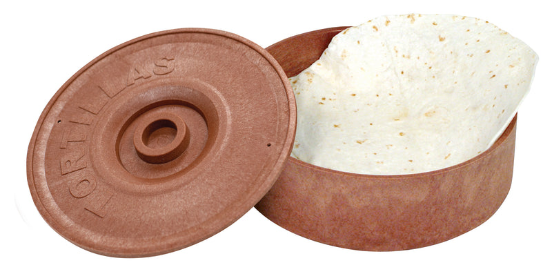 Winco PTW-8 8-1/2 Inch Diameter Tortilla Warmer with Recessed Handle Brown Polypropylene