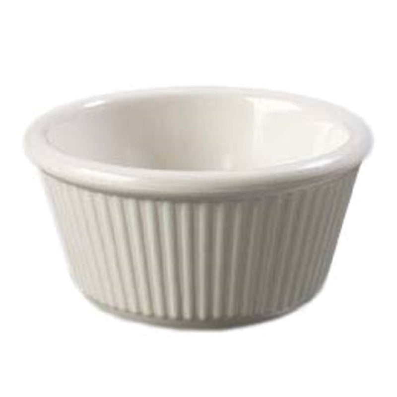 Carlisle S287-842 4 Oz Ramekin Fluted Stackable Break-Resistant Melamine Bone