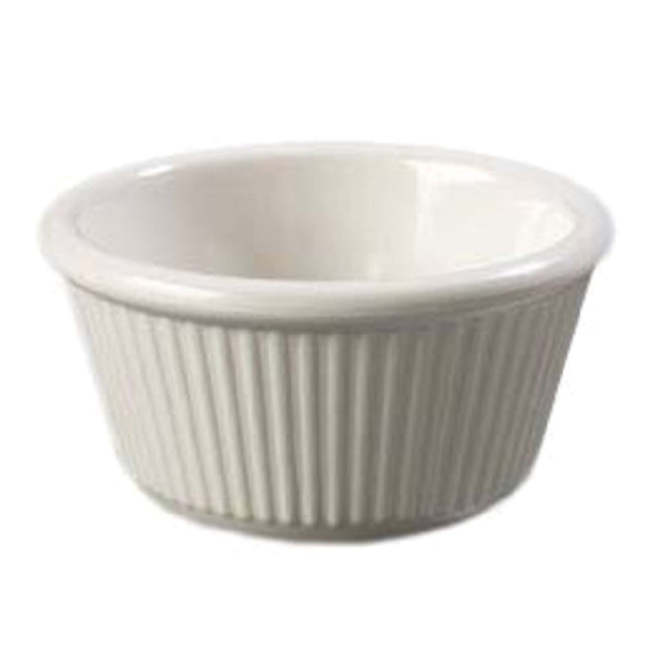 Carlisle S287-842 4 Oz Ramekin Fluted Stackable Break-Resistant Melamine Bone
