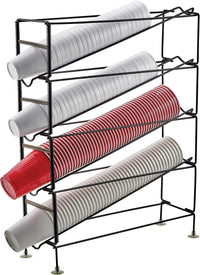Winco CDR-4 20 Inch Cup Dispensing Rack 4-tier Steel with Suction Feet