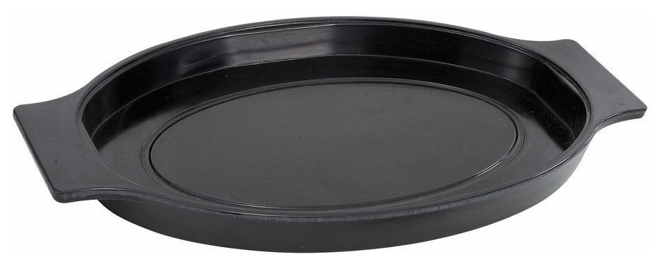 Winco SWU-11 11 Inch Oval Underliner for Sizzling Platter Plastic Black