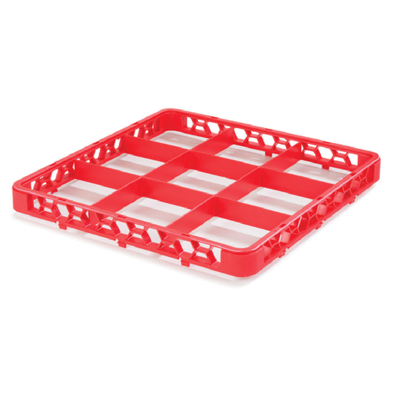 Carlisle RE9C05 Full-size Dishwasher Rack Extender with 9 Compartments Red Polypropylene