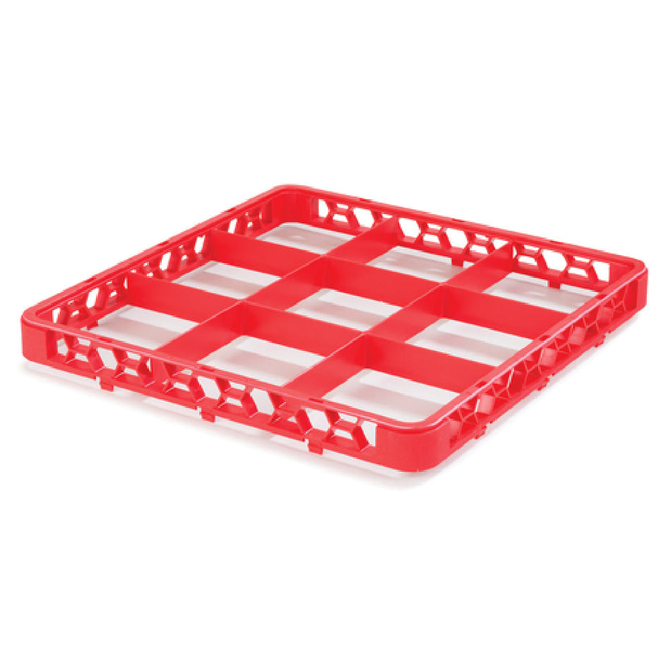 Carlisle RE9C05 Full-size Dishwasher Rack Extender with 9 Compartments Red Polypropylene