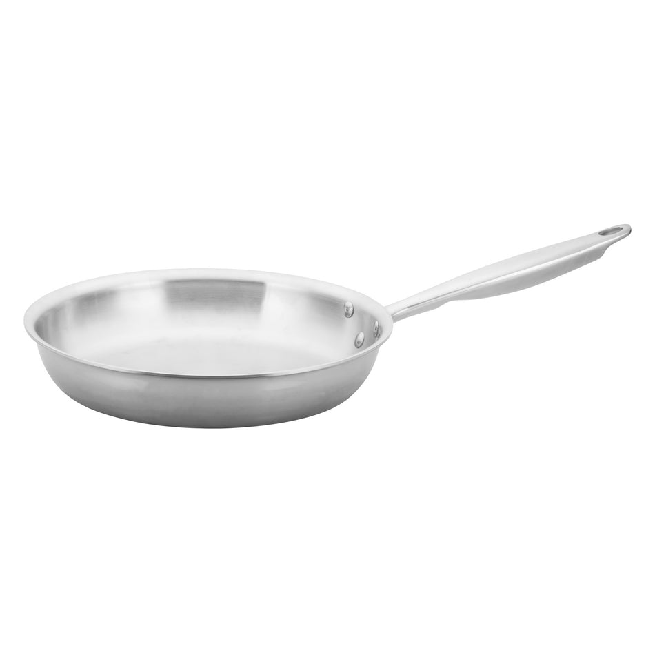 Winco TGFP-10 10 Inch Fry Pan Induction Ready Riveted Handle Aluminum Core Stainless Steel