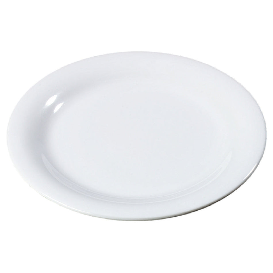 Carlisle 3300402 9 Inch Narrow Rim Dinner Plate Melamine White Break Resistant