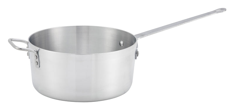 Winco ASP-7 7 Quart Sauce Pan Tapered Sides Riveted Handle Aluminum