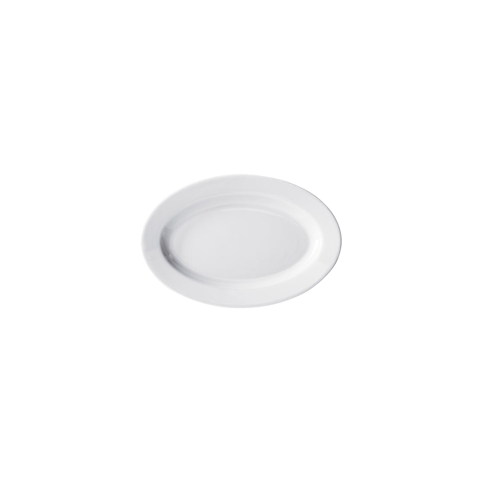 Winco BPO-938 Birkhall Oval Platter With Rolled Edge, 9-3/8"L, White Porcelain, 24 Pieces/Case