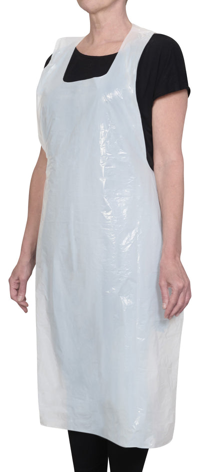Winco BADP-2846 46 Inch Disposable Bib Apron Waterproof Plastic White