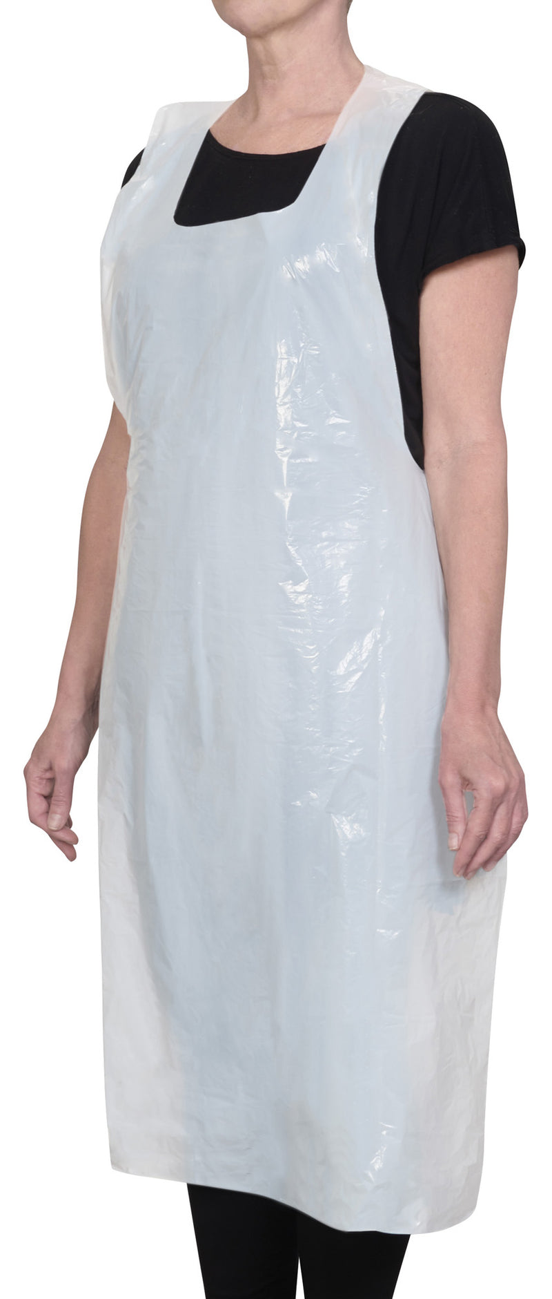 Winco BADP-2846 46 Inch Disposable Bib Apron Waterproof Plastic White