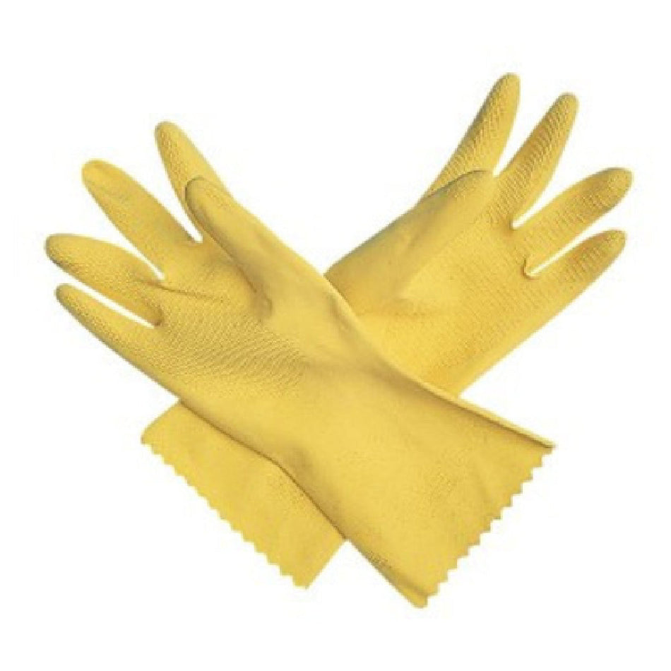 Carlisle 620-M Medium Dishwashing Glove Yellow Latex with Embossed Grip
