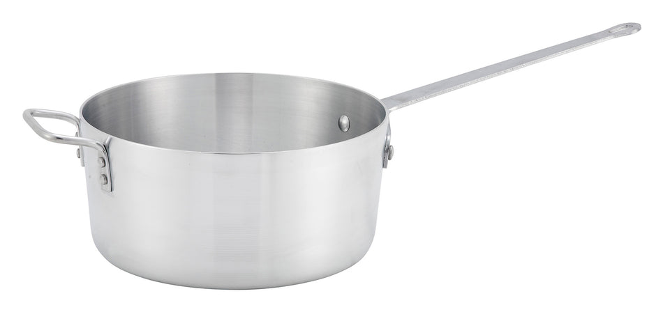 Winco ASP-10 10 Quart Tapered Sauce Pan Aluminum with Riveted Handle