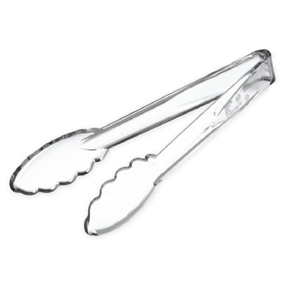 Carlisle 410907 9 Inch Utility Tongs One-piece Clear Polycarbonate