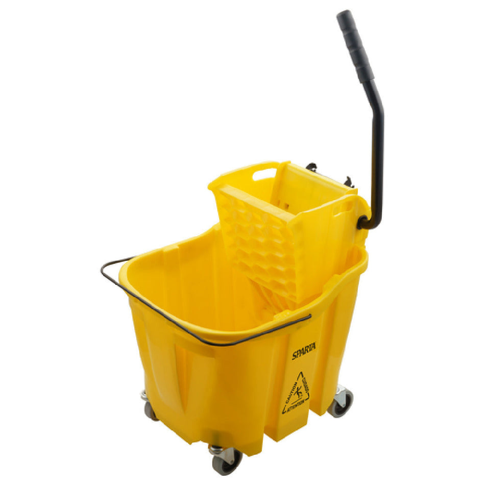 Carlisle 8690404 Mop Bucket Combo with Side Press Wringer Yellow