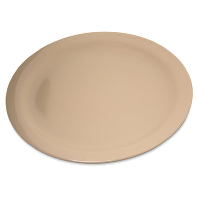 Carlisle 4350025 10 Inch Dinner Plate Reinforced Rim Dishwasher Safe Tan Melamine
