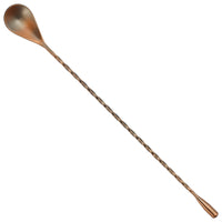 Winco BABS-12AC 12 Inch Bar Spoon Teardrop End Antique Copper Finish Stainless Steel