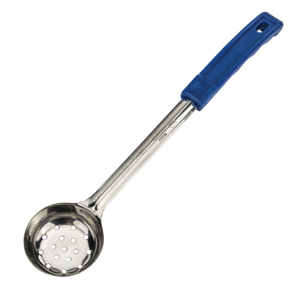 Winco FPPN-2 2 Oz Perforated Food Portioner Stainless Steel Blue Handle