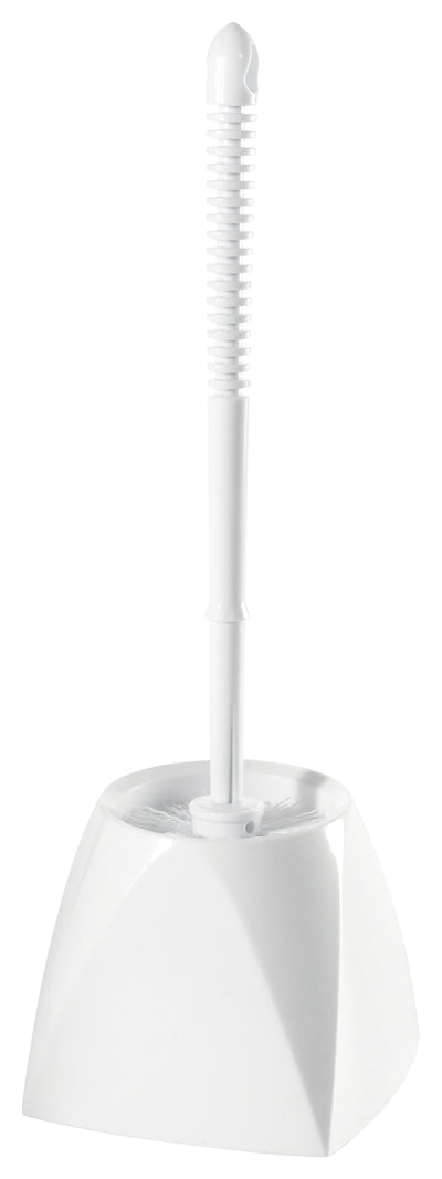 Winco BR-15SET 15 Inch Polypropylene Toilet Brush and Caddy Set White