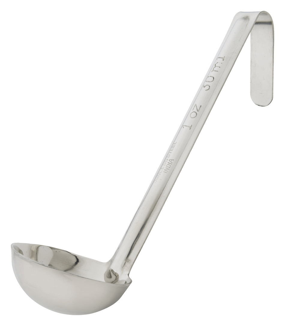 Winco LDI-10SH One-Piece Stainless Steel Ladle with 6" Handle - 1 oz
