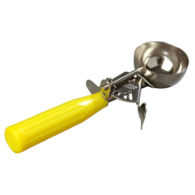 Carlisle 60300-20 2 Oz Disher Ribbed Handle Yellow Stainless Steel Round Bowl