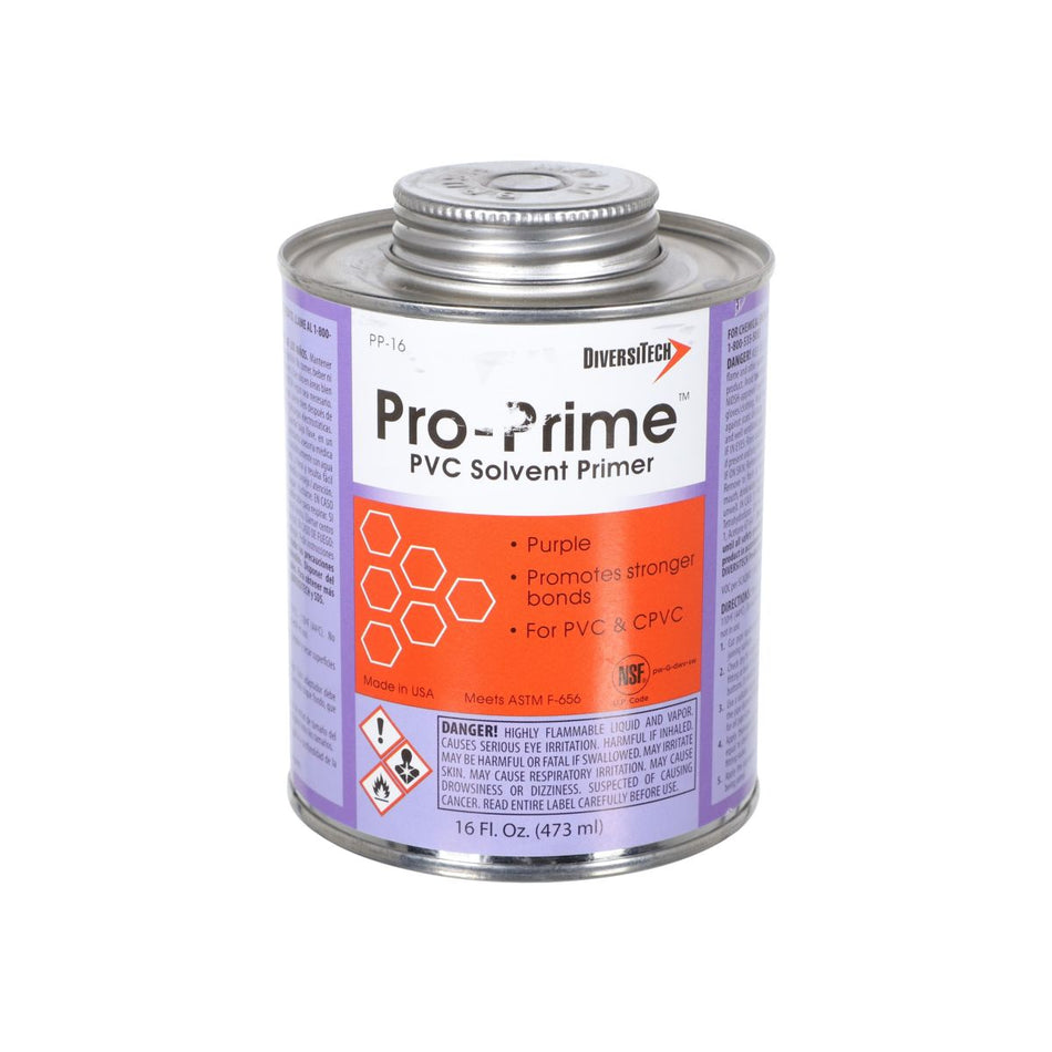 DiversiTech PP-16, Pro-Prime Purple 16 oz Brush-Top Container Primer, 8 oz (236 ml)