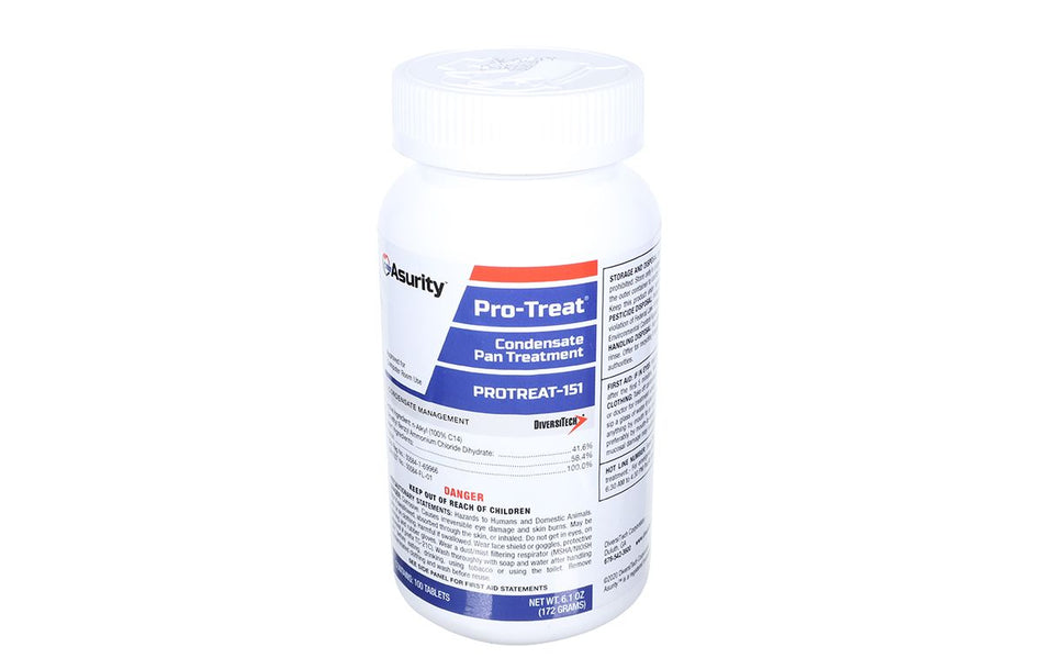 DiversiTech PROTREAT-151, Premium Drain Pan Treatment 100 Tablets per Jar, 6.1 oz/100 tabs