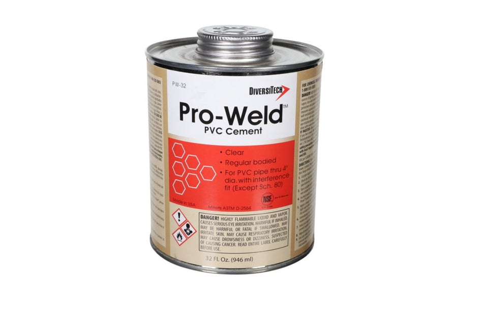 DiversiTech PW-32, 1 Quart PVC Cement, 32 oz