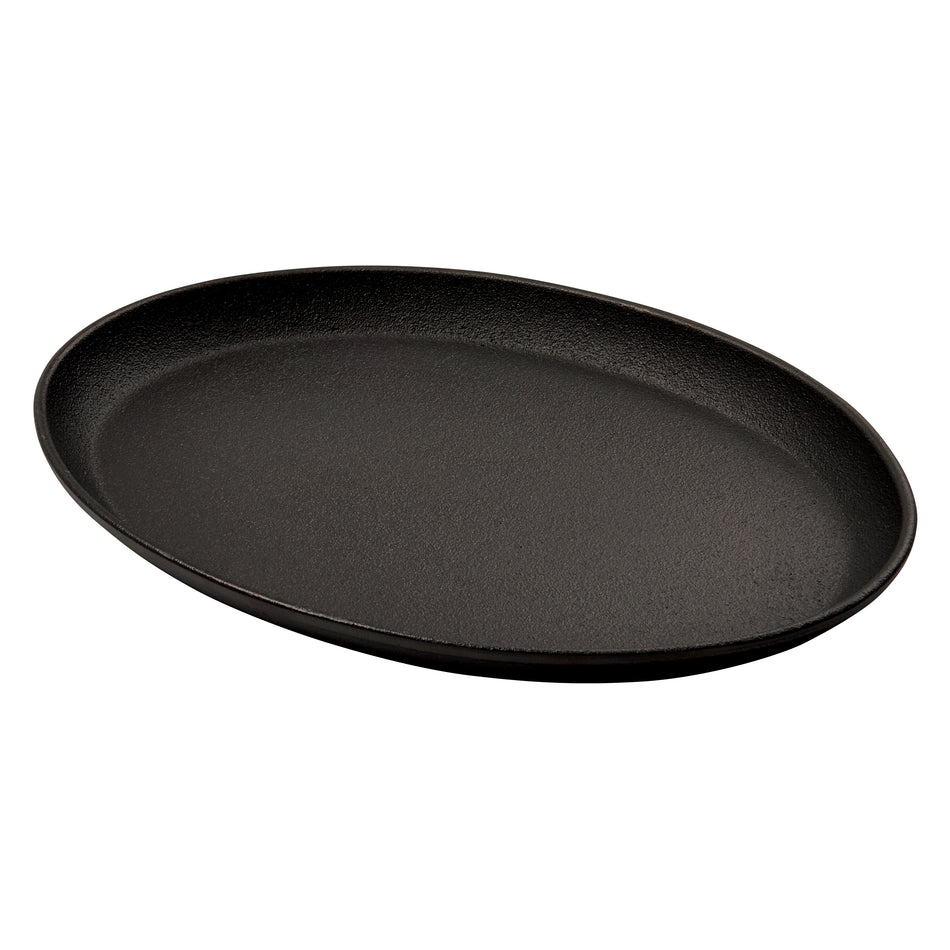 Winco CASG-10O 10 Inch Oval Cast Iron Serving Griddle Pre-seasoned