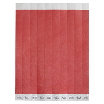 Winco WB-100R-S Bar Maid Waterproof Tear-Free Wristbands - Red Solid (500 Pieces/Pack)