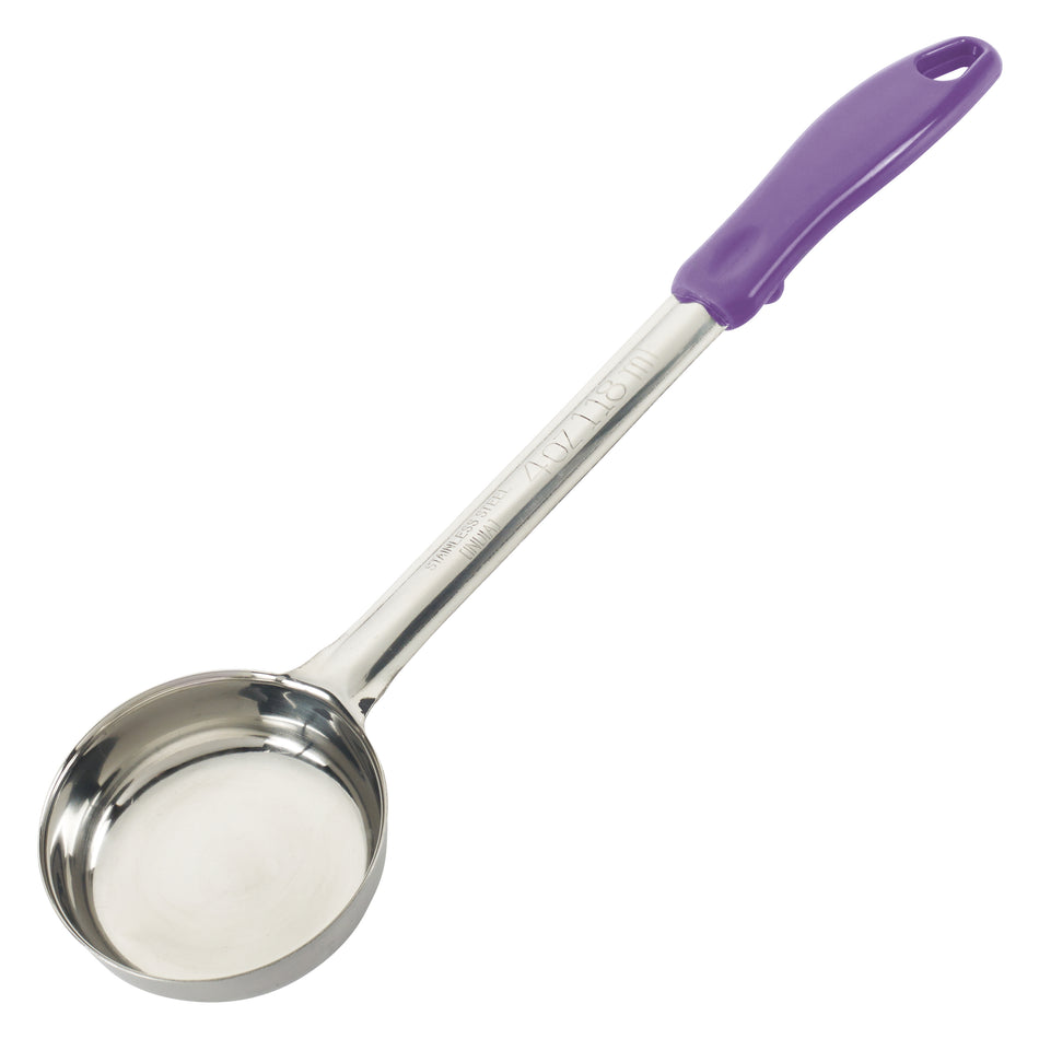 Winco FPS-4P 4 Oz Food Portioner Solid Stainless Steel Purple Handle Allergen Free