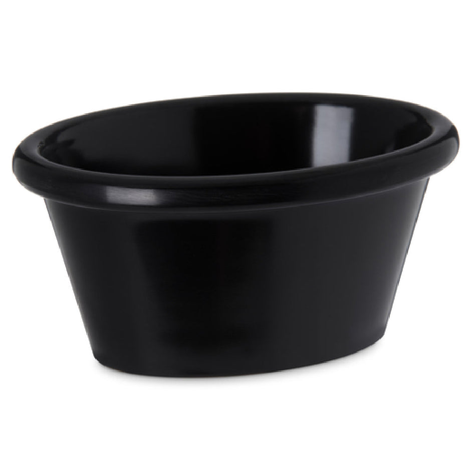 Carlisle S31203 3 Oz Oval Ramekin Black Melamine Dishwasher Safe Stain Resistant
