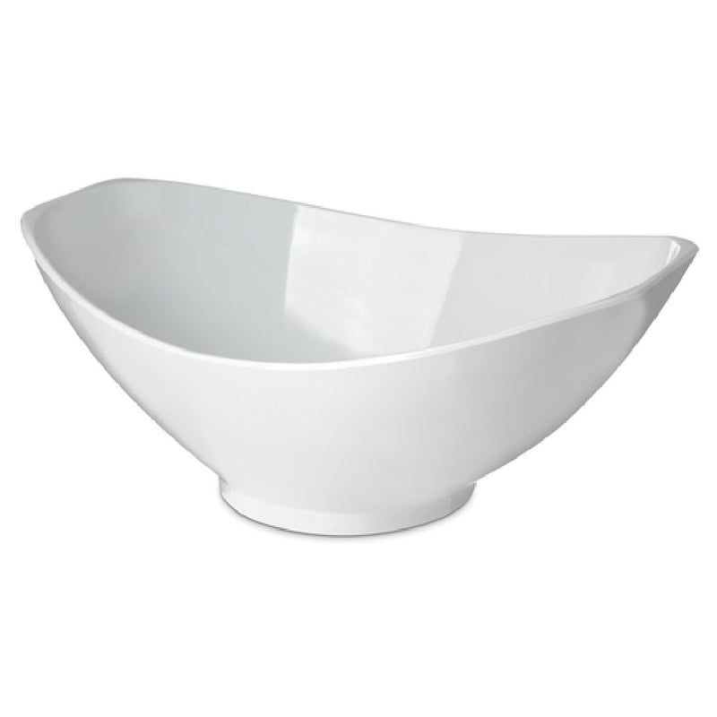 Carlisle 041102 3.30 Quart White Scoop Bowl Footed SAN Plastic with Descriptors