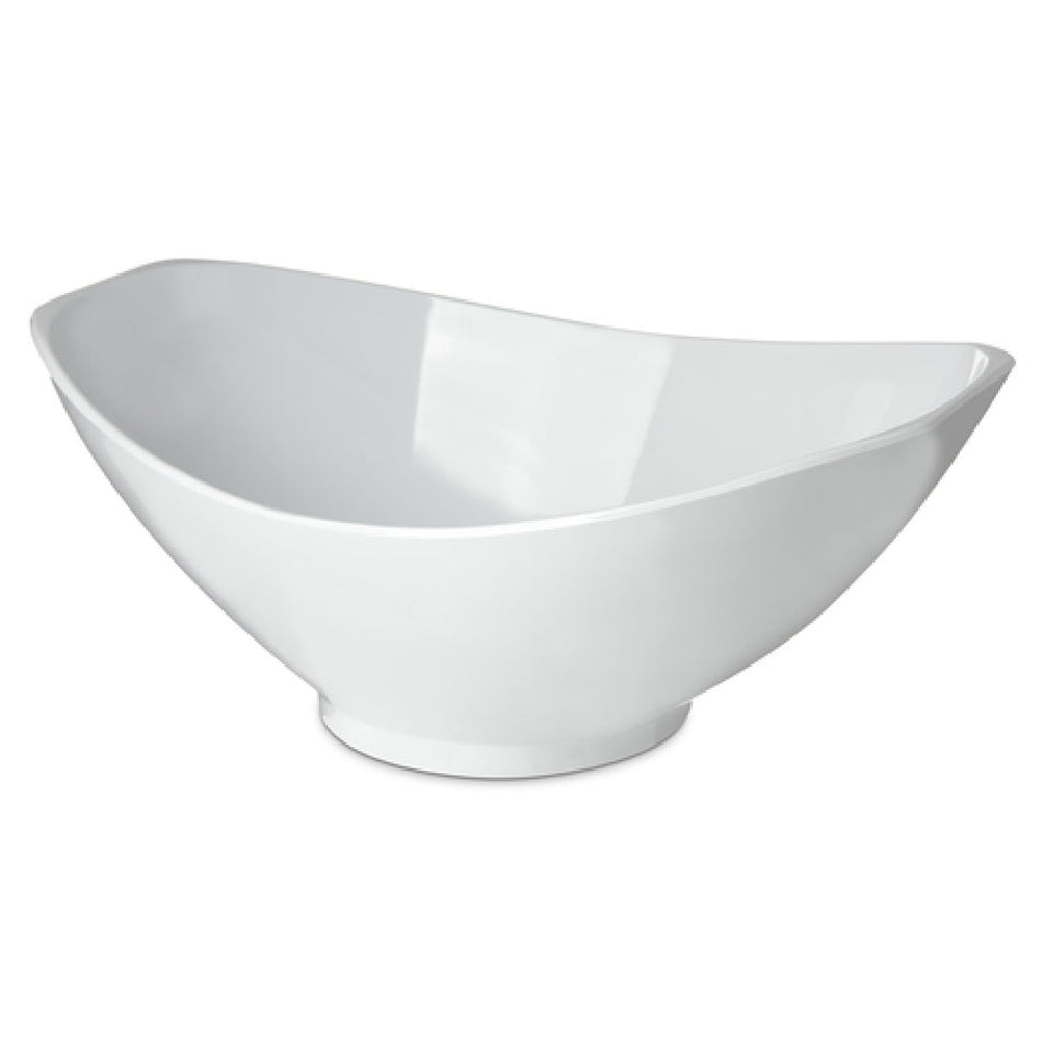 Carlisle 041102 3.30 Quart White Scoop Bowl Footed SAN Plastic with Descriptors