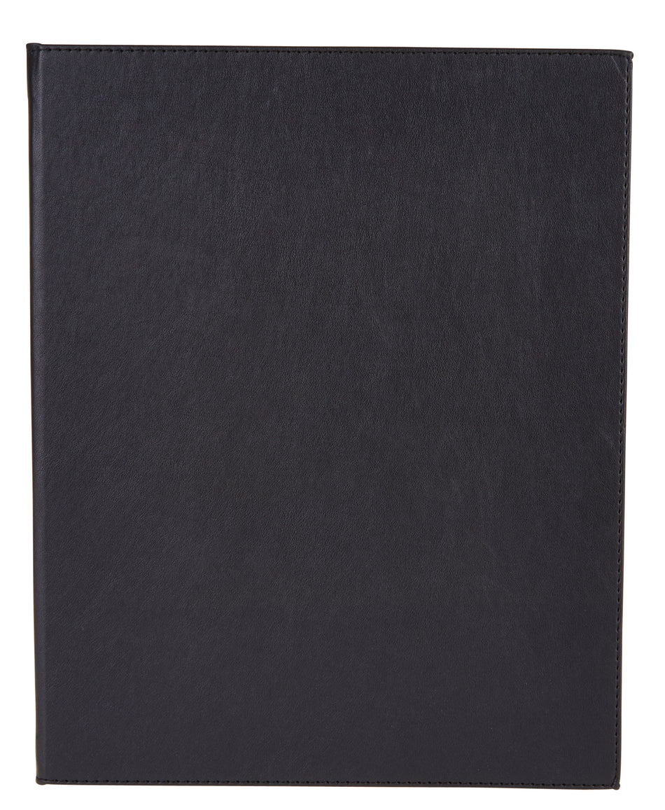 Winco LMD-811BK 8-1/2 Inch x 11 Inch Double Fold Menu Cover Leather-like Black