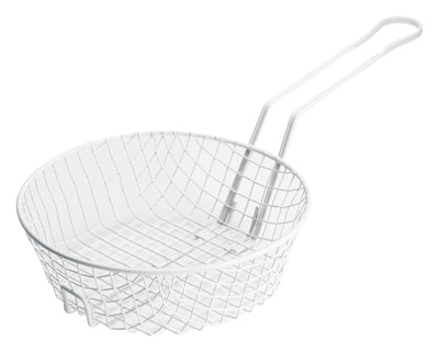 Winco MSBW-10 10 Inch Round Coarse Mesh Breading Basket Plastic Coated Steel