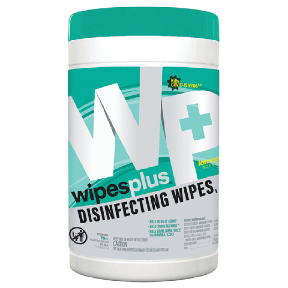 Carlisle 33711 WipesPlus 75 Count Disinfecting Surface Wipes White