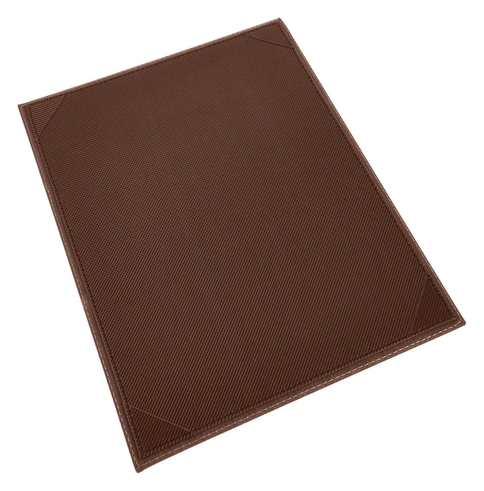Winco LMS-811BN 8-1/2 Inch x 11 Inch Menu Cover Single Leather-like Brown