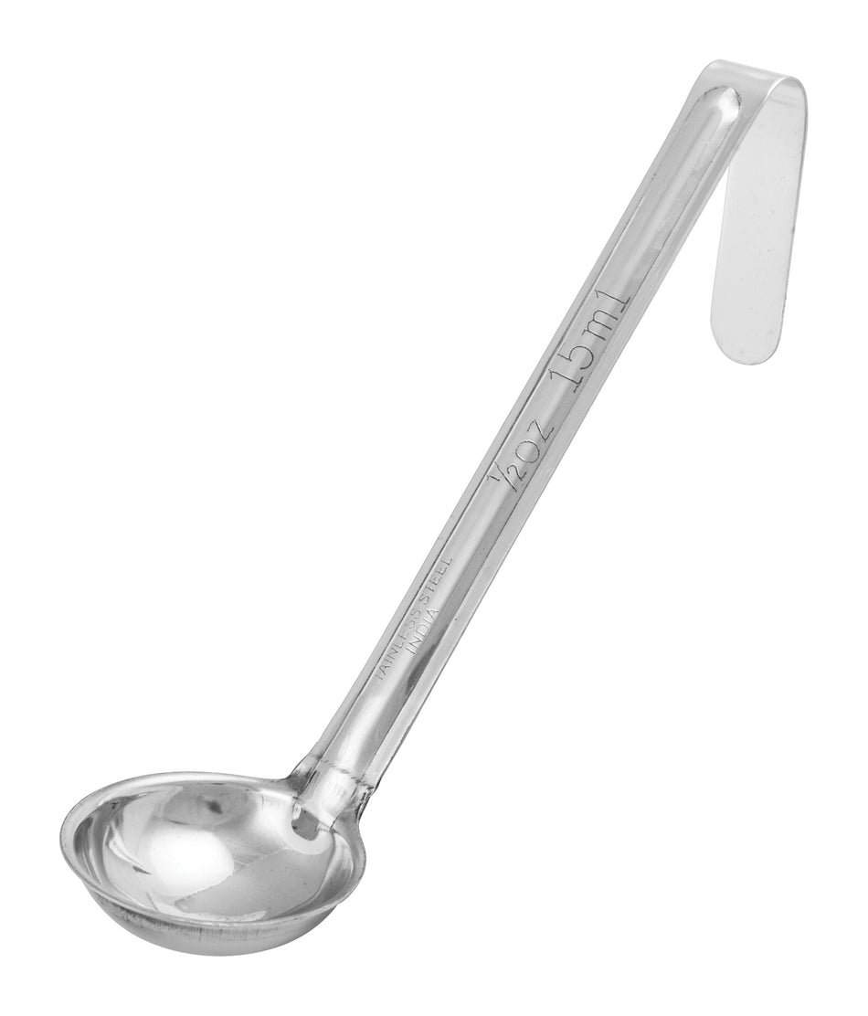 Winco LDI-05SH One-Piece Stainless Steel Ladle with 6" Handle - 1/2 oz